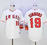 Los Angeles Angels of Anaheim #19 Andrelton Simmons White Cool Base Stitched Baseball Jersey,baseball caps,new era cap wholesale,wholesale hats